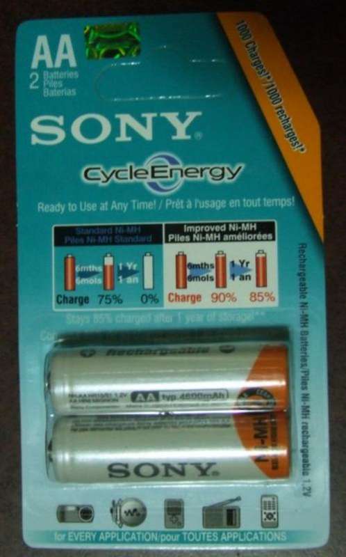 Sony Ni-MH 2600mAh AA Rechargeable Batteries. High Capacity. Free shipping!!!!!!!!